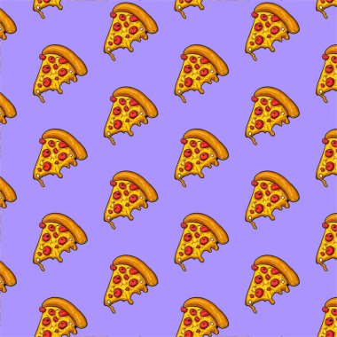 Vector seamless pizza pattern.