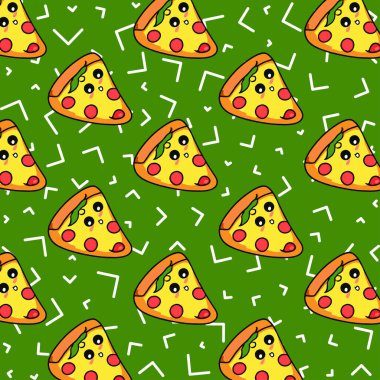 Vector seamless pizza pattern.