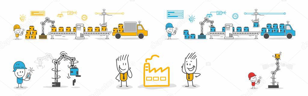 Stick figures. Team metaphor.