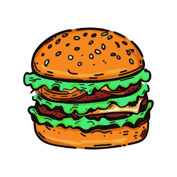 グルメ新鮮なおいしいハンバーガー ベクトル — ストックベクタ
