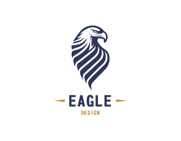 Eagle logo vector. Stylized graphic eagle bird logo template.