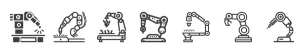 Icono Símbolo Silueta Manipulador Mano Robótica — Archivo Imágenes Vectoriales