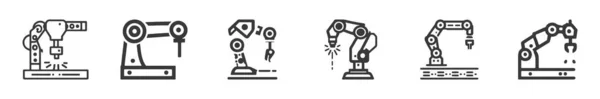 Robotic Hand Manipulator Silhouette Symbol Icon — Stock Vector