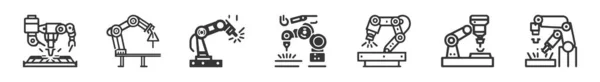 Manipolatore Robotico Mano Silhouette Simbolo Icona — Vettoriale Stock