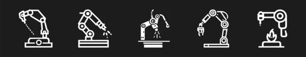 Robotic Hand Manipulator Silhouette Symbol Icon — Stock Vector