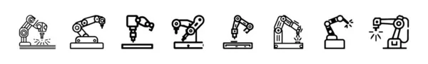 Robotizado Mão Manipulador Silhueta Símbolo Ícone —  Vetores de Stock