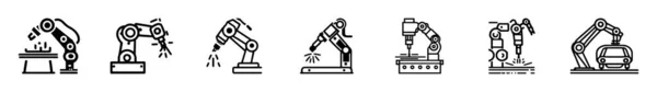 Manipolatore Robotico Mano Silhouette Simbolo Icona — Vettoriale Stock