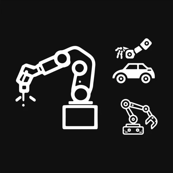 Ρομποτικό Εικονίδιο Συμβόλων Χειραγώγησης Χεριών — Διανυσματικό Αρχείο