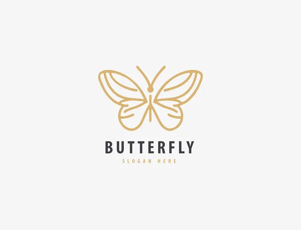 Schmetterling Logo Luxus Schmetterling Logo Symbol Vektor — Stockvektor