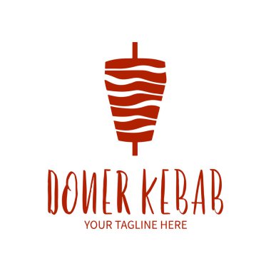 Restoranlar ve marketler için Shawarma Logosu. Doner Kebap Logo Şablonu. 