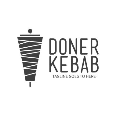 Restoranlar ve marketler için Shawarma Logosu. Doner Kebap Logo Şablonu. 