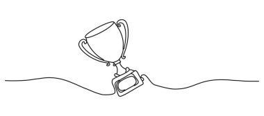 Şampiyonlar için tasarlanan Galibiyet Kupası 'nın sürekli bir çizgi ikonu vardır..