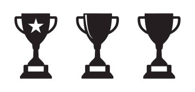 Zaferin sembolü olan kupa, kazananları onurlandıran bir ödül sembolü. Web ve mobil platformlar için mükemmel bir sembol.