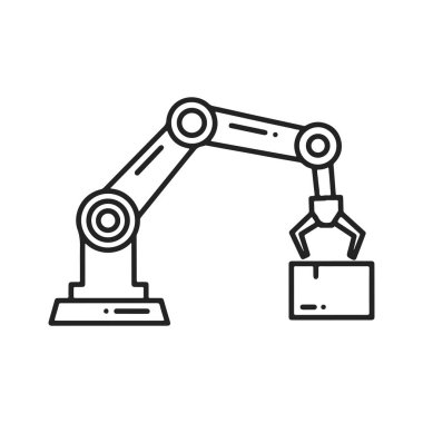 Robotik el manipülatörü siluet simgesi simgesi.
