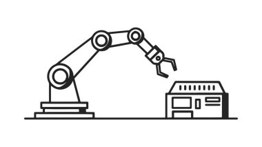 Robotik el manipülatörü siluet simgesi simgesi.