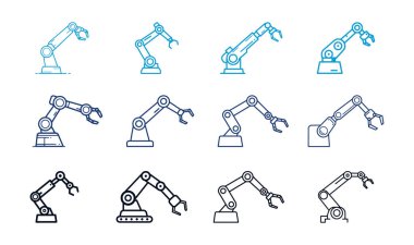 Robot kol simgesi, düzenlenebilir vektör simgesi, web sitelerinde ve uygulamalarda kullanılabilir.