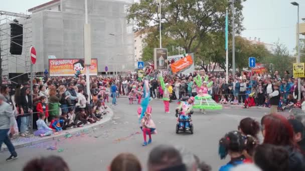 Loures Portugal Feb 2023 Colorful Carnival Carnaval Parade Festival Participants — Vídeos de Stock