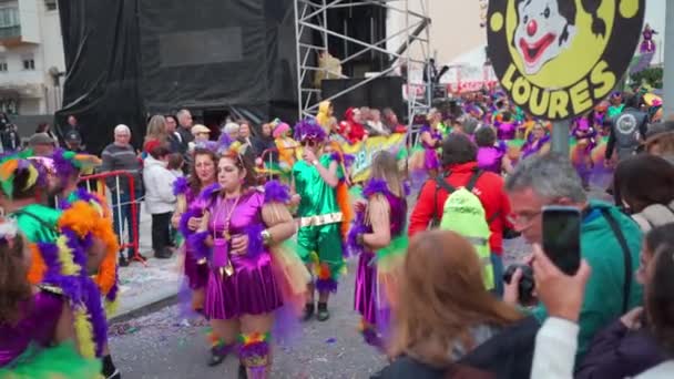 Loures Portugal Feb 2023 Colorful Carnival Carnaval Parade Festival Participants — Video