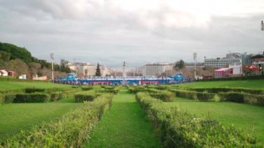 Lisbon, Portugal, January 2023 Christmas Time In City of Lisbon, Portugal. Lisbon is the capital and the largest city of Portugal. Jardim do Campo Grande 