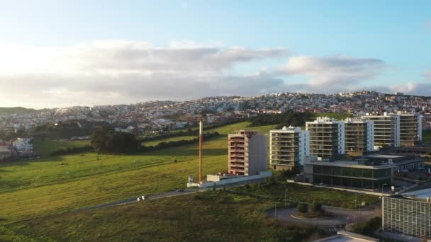 Odivelas Portogallo Febbraio 2023 Punto Vista Dei Droni Sorvola Torre — Video Stock