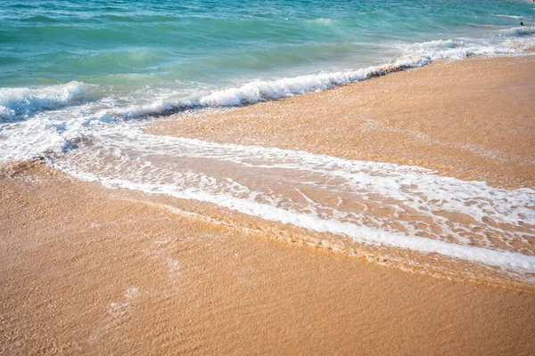Suave Onda Mar Bonito Praia Areia Contexto Vista Mar Cor — Fotografia de Stock
