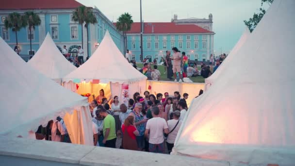 Portekiz Lizbon Haziran 2023 Beyaz Lizbon Şehir Merkezindeki Pride Parade — Stok video