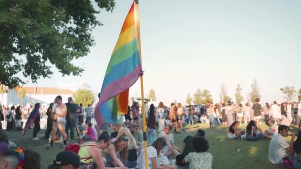 Lizbona Portugalia Czerwca 2023 Piknik Parku Lizbonie Podczas Parady Gejów — Wideo stockowe