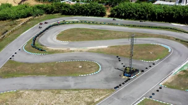 Luchtfoto Race Kart Track Track Voor Auto Racen Top View — Stockvideo