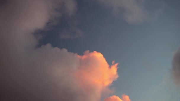 Time Lapse Shot Fluffy Cloud Moving Bright Blue Sky Daytime Stock Footage