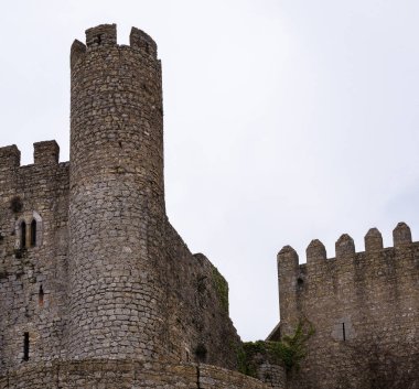 Antik bir kale duvarının altından bak