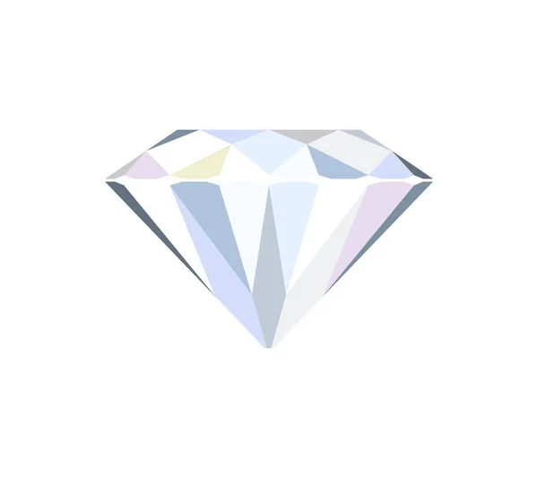 Jednoduchá Ikona Diamantem Drahokam Vektorové Ilustrace Izolované Bílém Pozadí — Stockový vektor