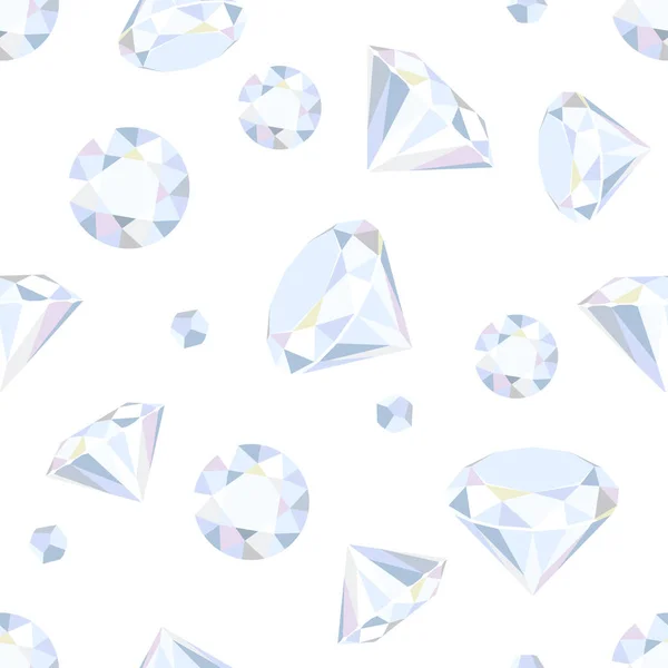 Edelsteine Hintergrund Vektornahtloses Muster Mit Diamanten Verschiedenen Formen Schmuckillustration — Stockvektor