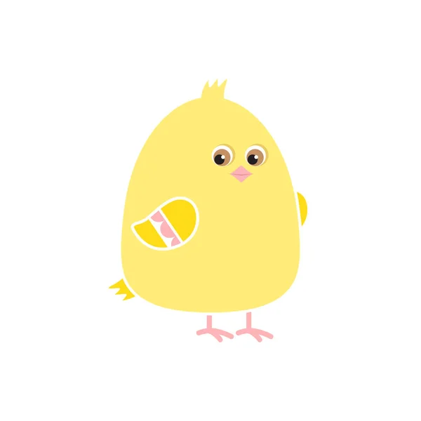 有趣的小鸡 矢量简单的平面插图 以儿童的风格 小鸟的性格 — 图库矢量图片