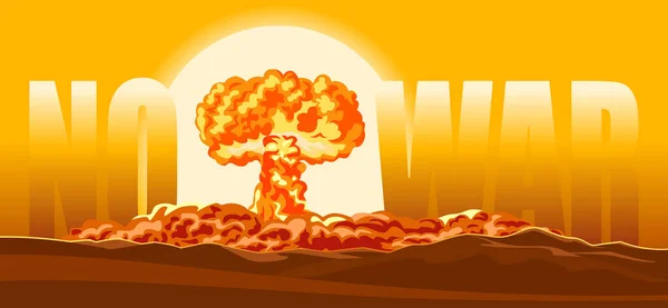 Pas Concept Guerre Explosion Bombe Nucléaire Illustration Vectorielle Bombe Atomique — Image vectorielle