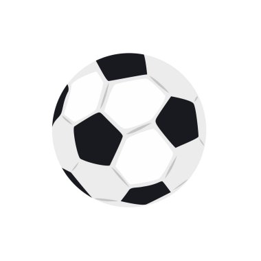 Futbol topu ikonu. Spor malzemelerinin vektör çizgi filmi düz çizimi.