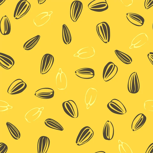 Sonnenblumenkerne Nahtloses Muster Vektornahrung Hintergrund — Stockvektor