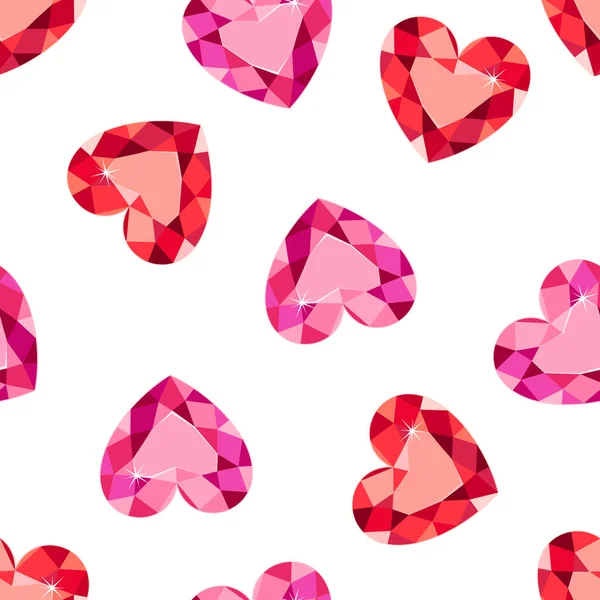 Modèle Sans Couture Forme Coeur Rouge Fond Amour Illustration Vectorielle — Image vectorielle