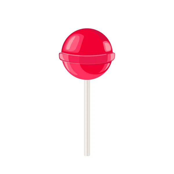 Roter Lutscher Isoliert Auf Weißem Hintergrund Vektorgrafik Süßigkeiten Ikone — Stockvektor