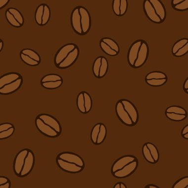 Kahve fonu. Vektör kusursuz desen. Basit düz resimleme