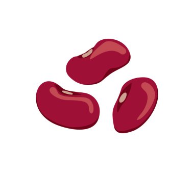 Kırmızı fasulye beyaz arka planda izole edilmiş. Vektör çizgi film düz illüstrasyon.