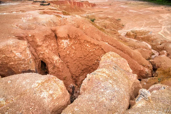 Wydobycie Gleby Przyczyny Erozji Gleby Lądzie — Zdjęcie stockowe