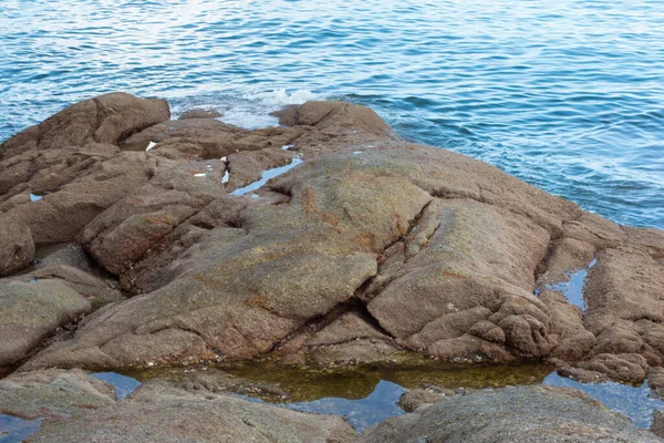 Sahilde Bulunan Kayaların Kızılötesi Görüntüsü — Stok fotoğraf