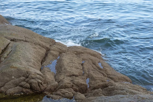 沿海滩发现的岩石的红外图像 — 图库照片