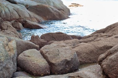 Sahilde bulunan kayaların kızılötesi görüntüsü.
