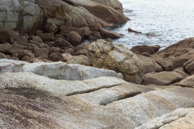 Sahilde bulunan kayaların kızılötesi görüntüsü.