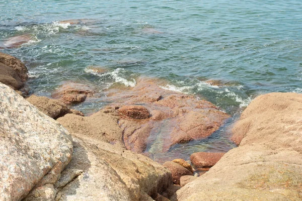 Υπέρυθρη Εικόνα Των Βράχων Που Βρέθηκαν Κατά Μήκος Της Παραλίας — Φωτογραφία Αρχείου