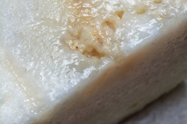 Çürük elma etinin yakın çekimi..