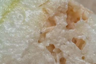 Çürük elma etinin yakın çekimi..