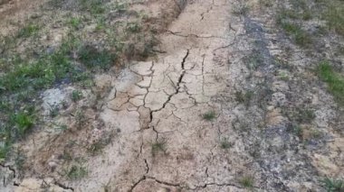 dry crack earth at the agriculture land due to drought. 