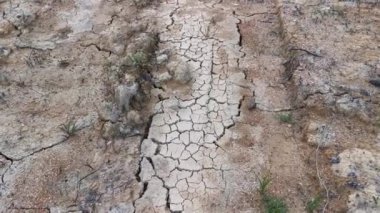 dry crack earth at the agriculture land due to drought. 